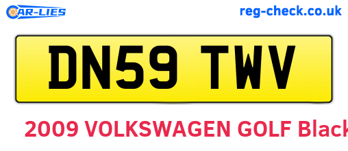 DN59TWV are the vehicle registration plates.