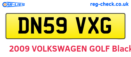 DN59VXG are the vehicle registration plates.