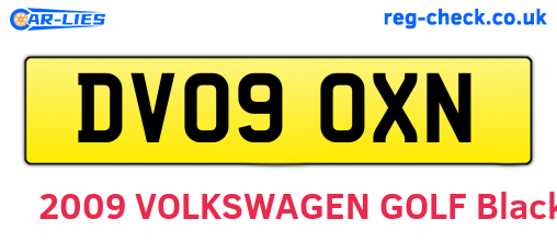DV09OXN are the vehicle registration plates.