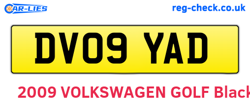 DV09YAD are the vehicle registration plates.