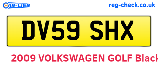 DV59SHX are the vehicle registration plates.