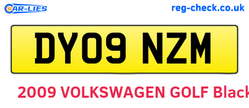 DY09NZM are the vehicle registration plates.