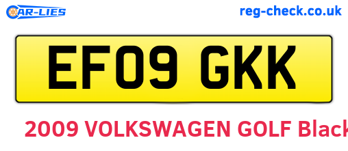 EF09GKK are the vehicle registration plates.