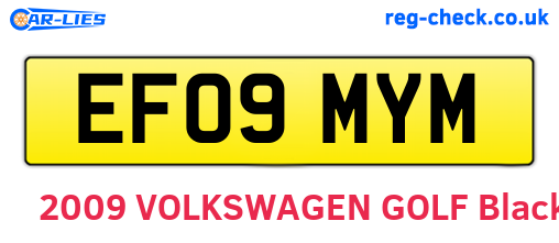EF09MYM are the vehicle registration plates.