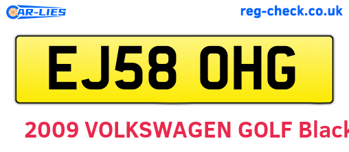 EJ58OHG are the vehicle registration plates.