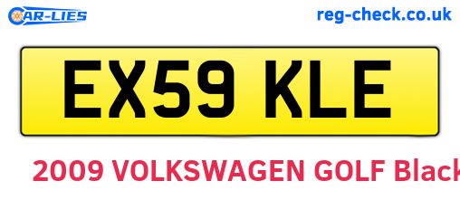 EX59KLE are the vehicle registration plates.