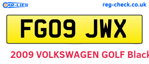 FG09JWX are the vehicle registration plates.