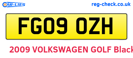 FG09OZH are the vehicle registration plates.