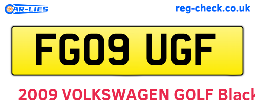 FG09UGF are the vehicle registration plates.