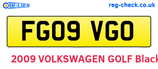 FG09VGO are the vehicle registration plates.