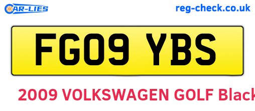 FG09YBS are the vehicle registration plates.
