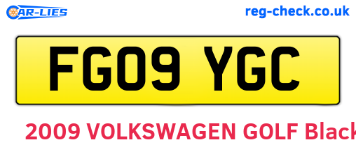 FG09YGC are the vehicle registration plates.