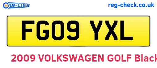 FG09YXL are the vehicle registration plates.