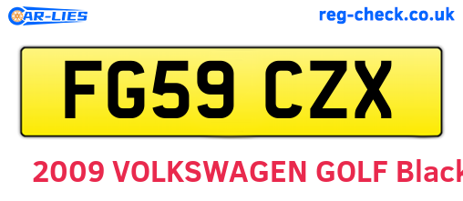 FG59CZX are the vehicle registration plates.