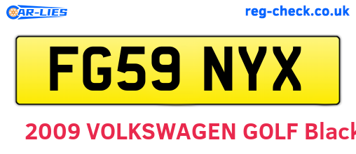 FG59NYX are the vehicle registration plates.