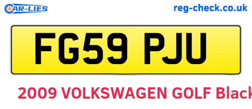 FG59PJU are the vehicle registration plates.
