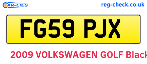 FG59PJX are the vehicle registration plates.