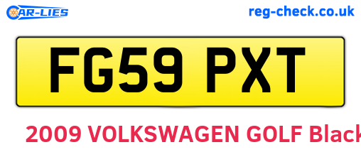 FG59PXT are the vehicle registration plates.