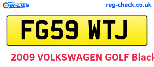FG59WTJ are the vehicle registration plates.