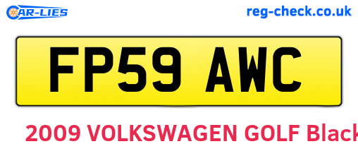FP59AWC are the vehicle registration plates.