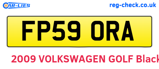 FP59ORA are the vehicle registration plates.