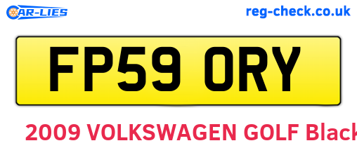 FP59ORY are the vehicle registration plates.