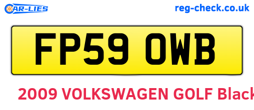 FP59OWB are the vehicle registration plates.