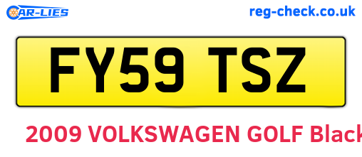 FY59TSZ are the vehicle registration plates.