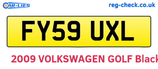 FY59UXL are the vehicle registration plates.