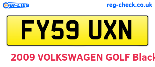 FY59UXN are the vehicle registration plates.