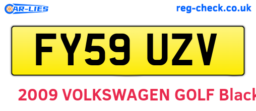 FY59UZV are the vehicle registration plates.
