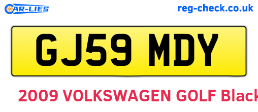 GJ59MDY are the vehicle registration plates.