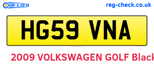 HG59VNA are the vehicle registration plates.