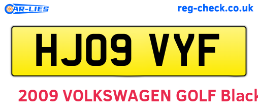 HJ09VYF are the vehicle registration plates.