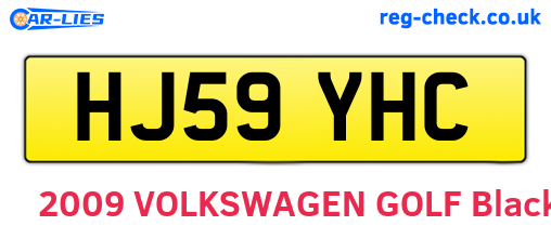 HJ59YHC are the vehicle registration plates.
