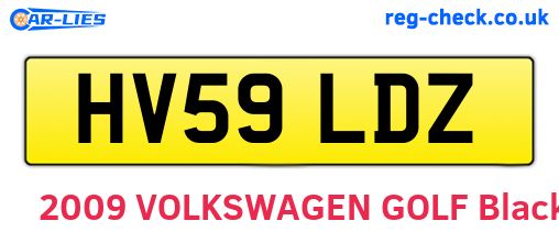 HV59LDZ are the vehicle registration plates.