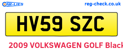 HV59SZC are the vehicle registration plates.