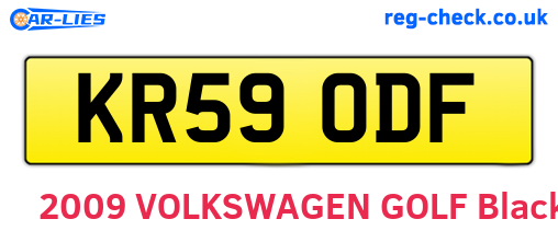 KR59ODF are the vehicle registration plates.