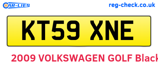 KT59XNE are the vehicle registration plates.