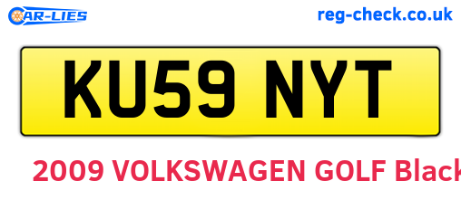 KU59NYT are the vehicle registration plates.