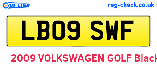 LB09SWF are the vehicle registration plates.