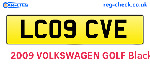 LC09CVE are the vehicle registration plates.