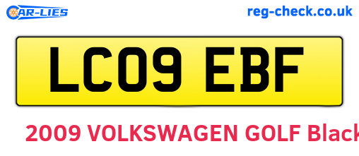 LC09EBF are the vehicle registration plates.