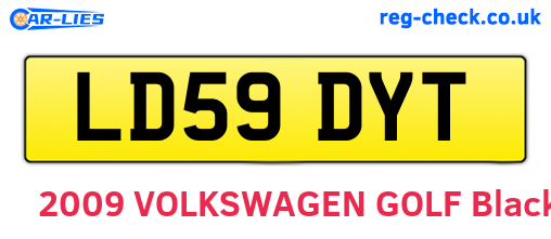 LD59DYT are the vehicle registration plates.