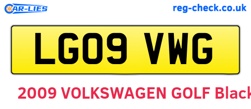 LG09VWG are the vehicle registration plates.