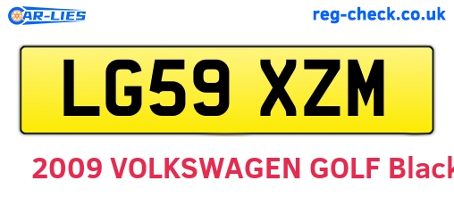 LG59XZM are the vehicle registration plates.