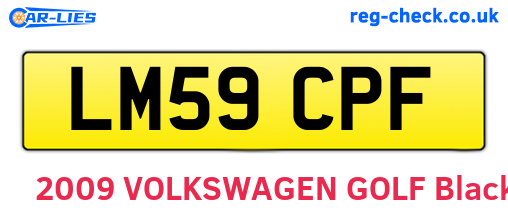 LM59CPF are the vehicle registration plates.