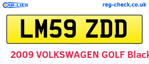 LM59ZDD are the vehicle registration plates.