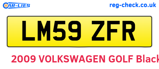 LM59ZFR are the vehicle registration plates.
