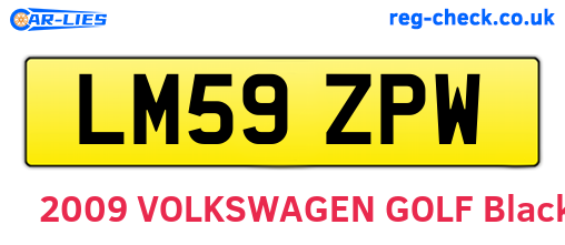 LM59ZPW are the vehicle registration plates.
